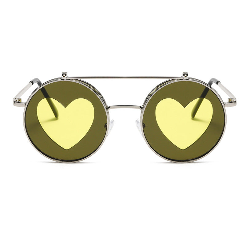 Wholesale PC Love Retro Round Double Layer Sunglasses